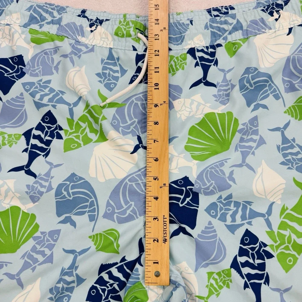 Brooks Brothers‎ 346 Swim Shorts Men Blue Fish Trunks 5